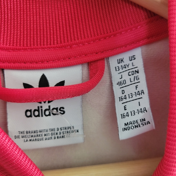 ADIDAS Pink Botanical Camo Track Jacket Youth Large 13-14 Yrs - Picture 3 of 11